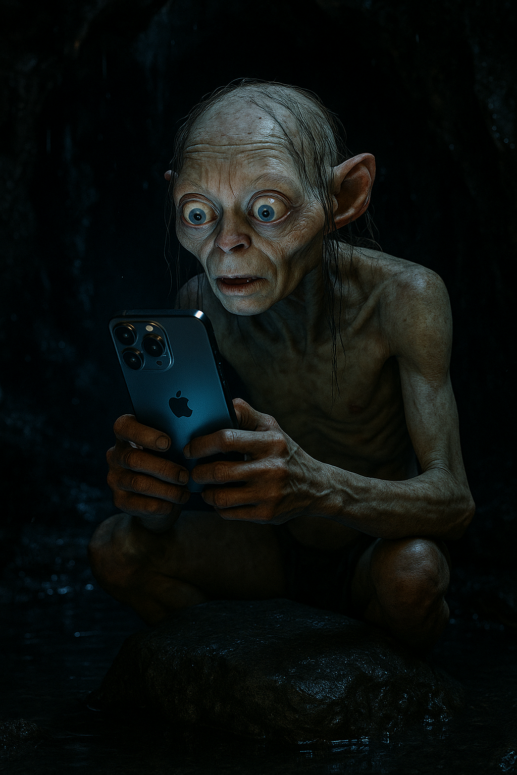 ¡Gollum y su “Tesoro” Digital: El iPhone 16 Pro Max en las Profundidades!